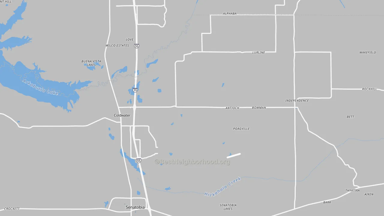 Transit Grade map of 38618, MS