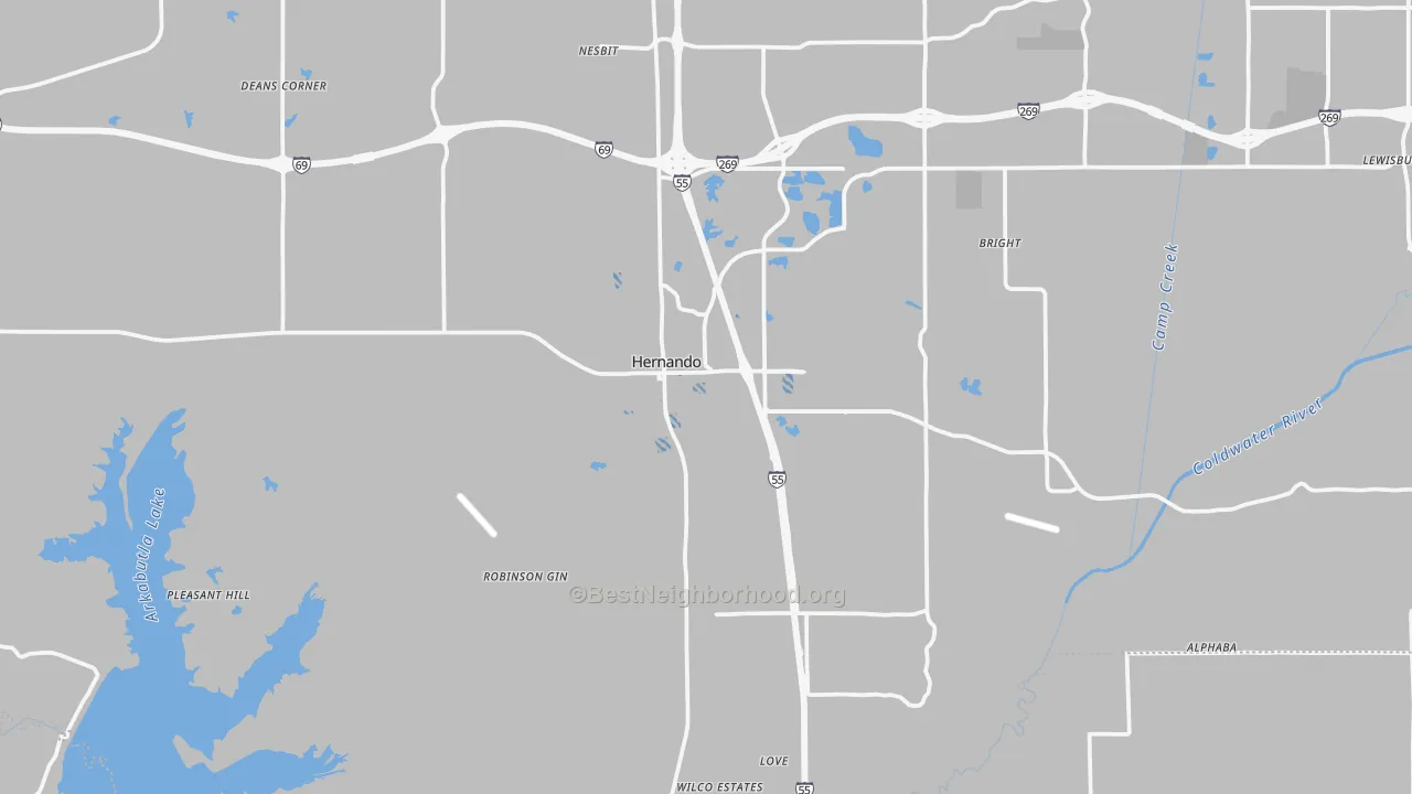 Transit Grade map of 38632, MS