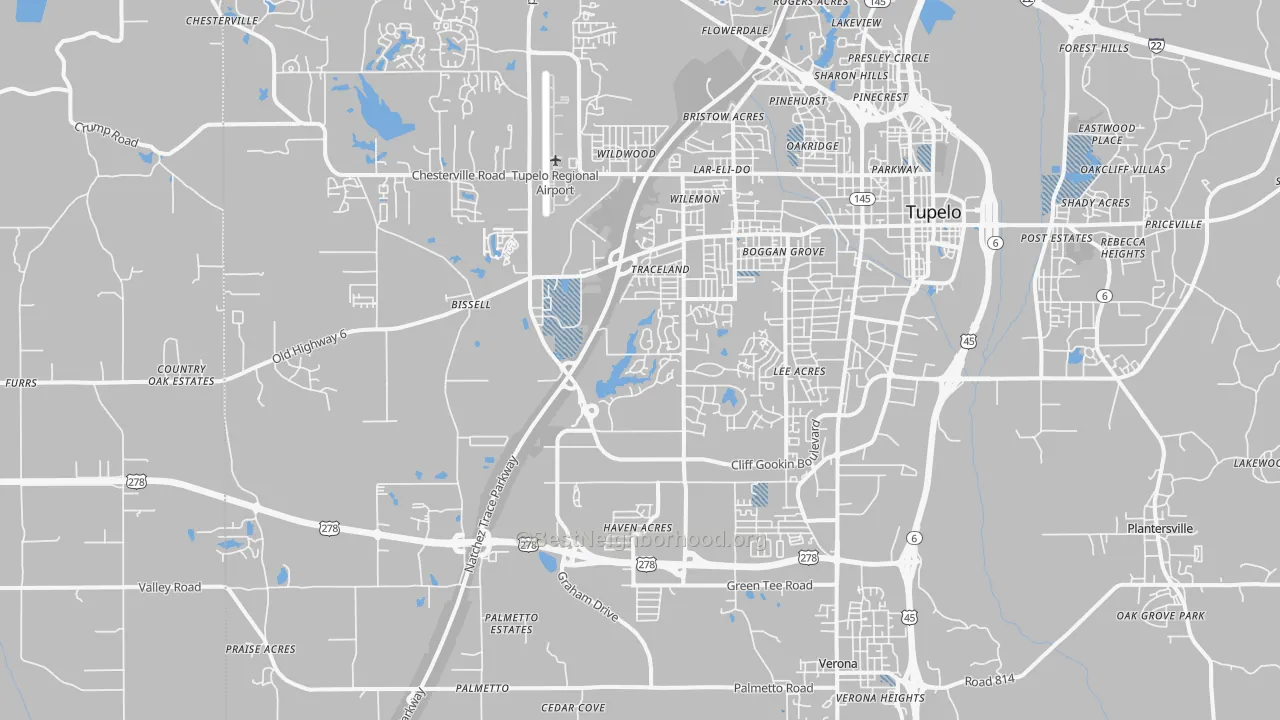 Transit Grade map of 38801, MS
