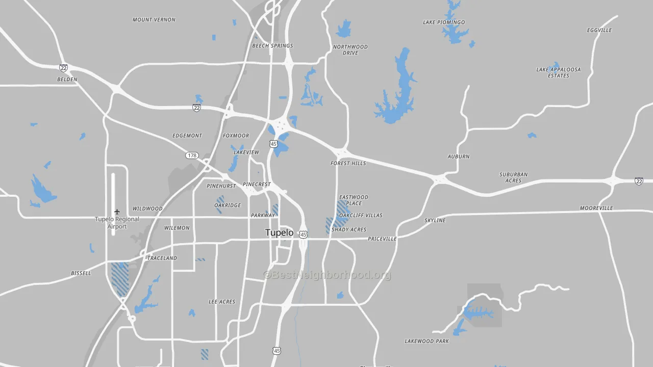 Transit Grade map of 38804, MS