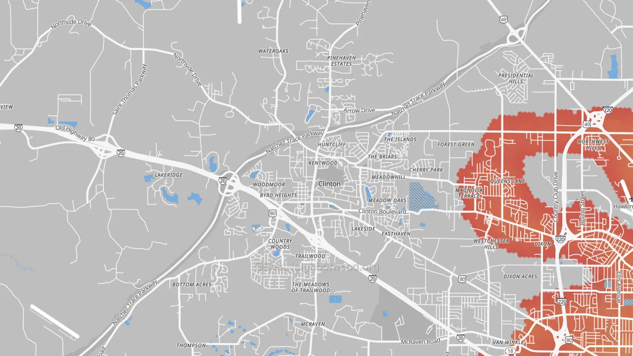 Transit Grade map of 39056, MS