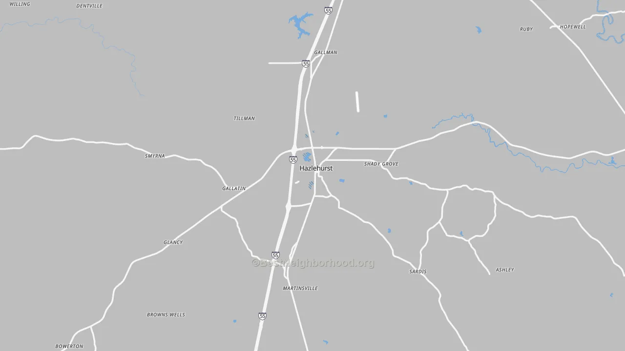 Transit Grade map of 39083, MS