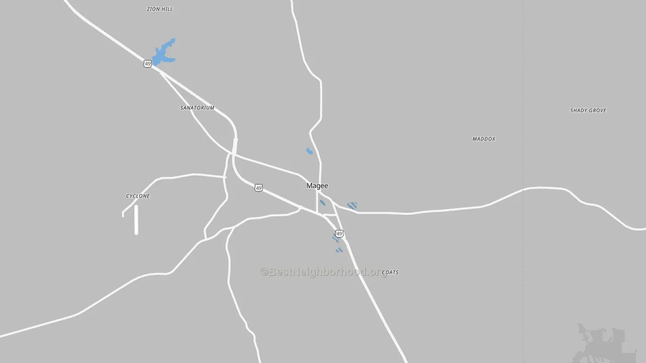 Transit Grade map of 39111, MS