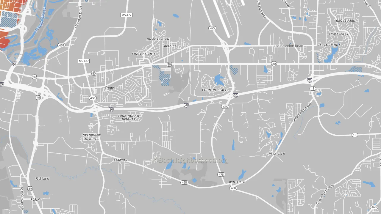 Transit Grade map of 39208, MS