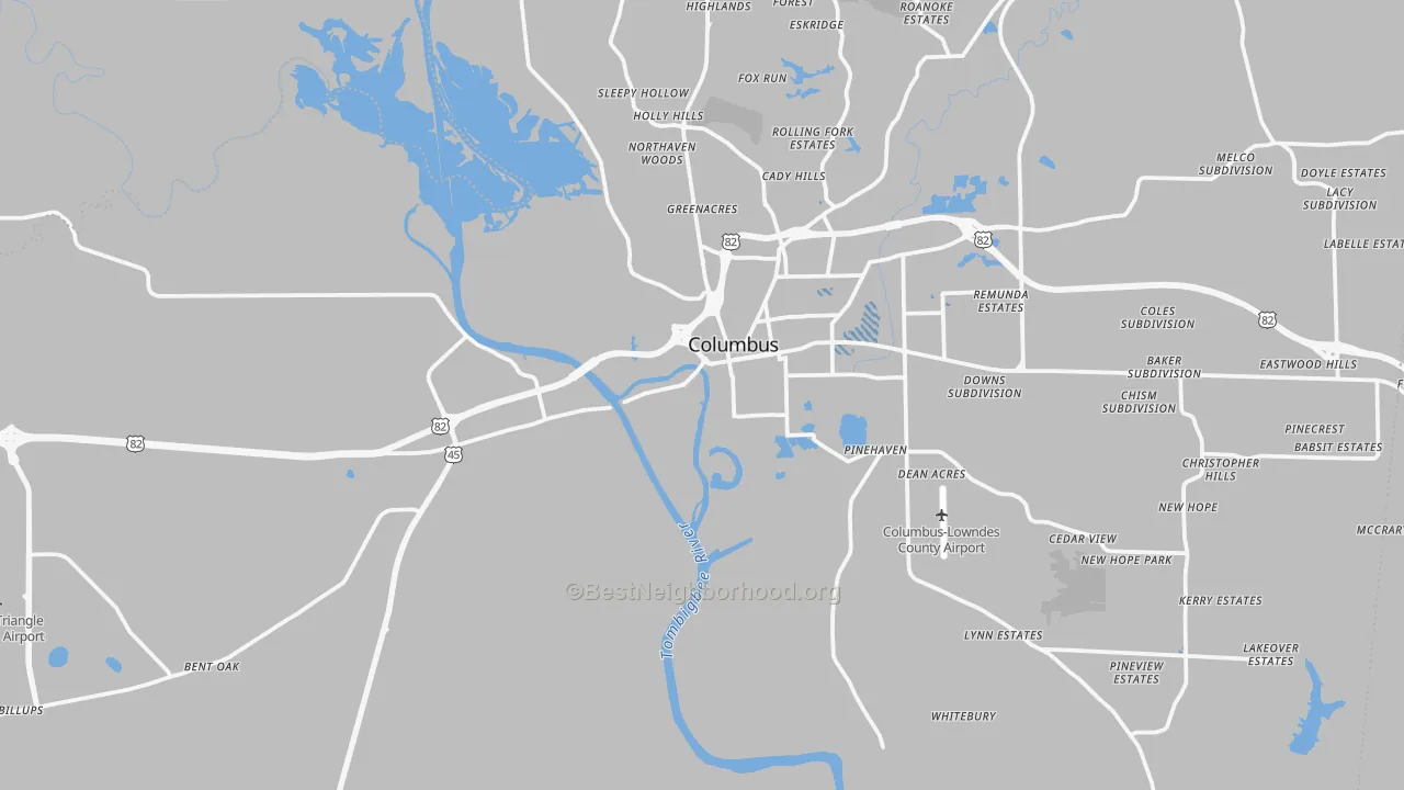 Transit Grade map of 39701, MS