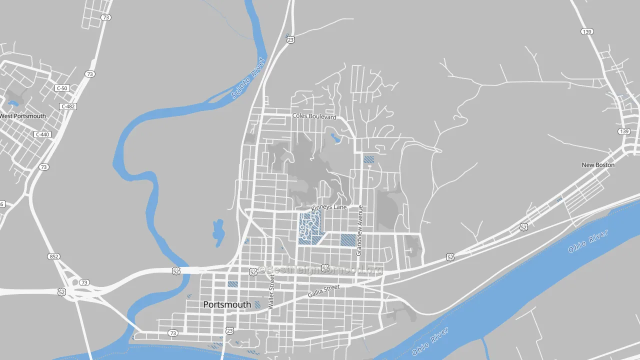 Transit Grade map of 3rd Ward, Portsmouth, OH