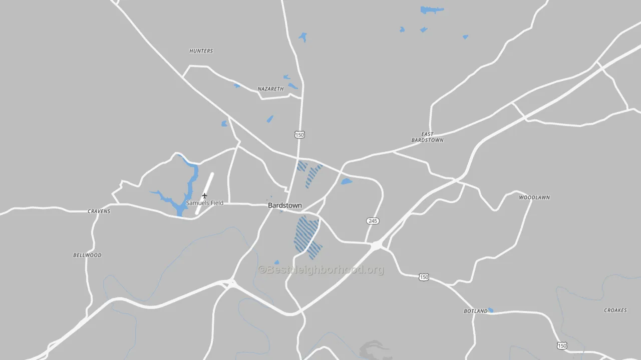 Transit Grade map of 40004, KY