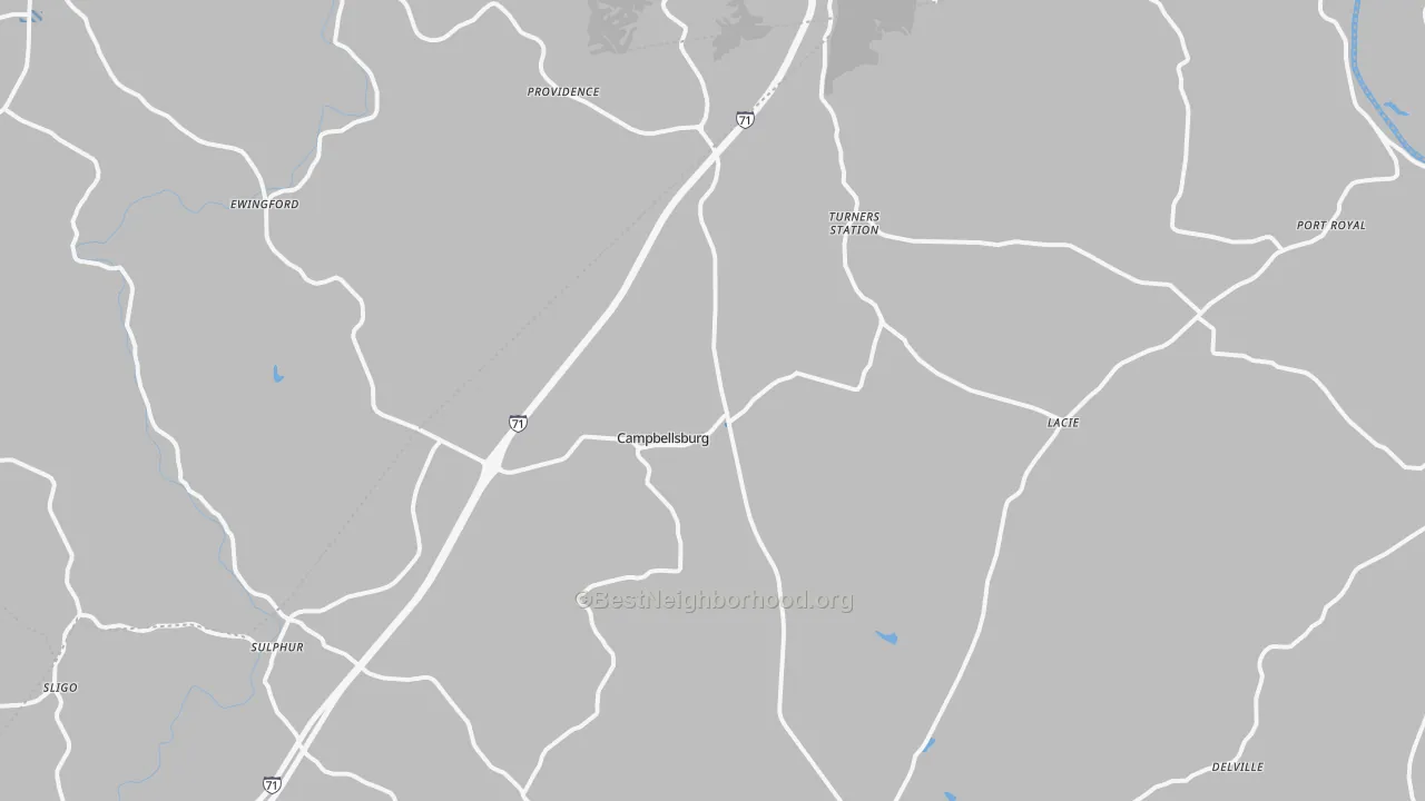 Transit Grade map of 40011, KY