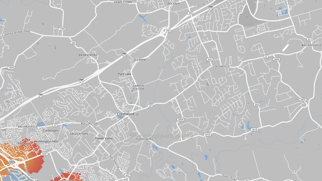 Transit Grade map of 40014, KY