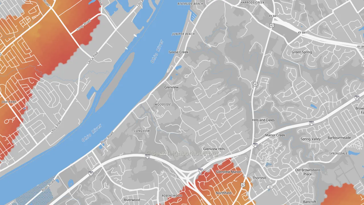 Transit Grade map of 40025, KY
