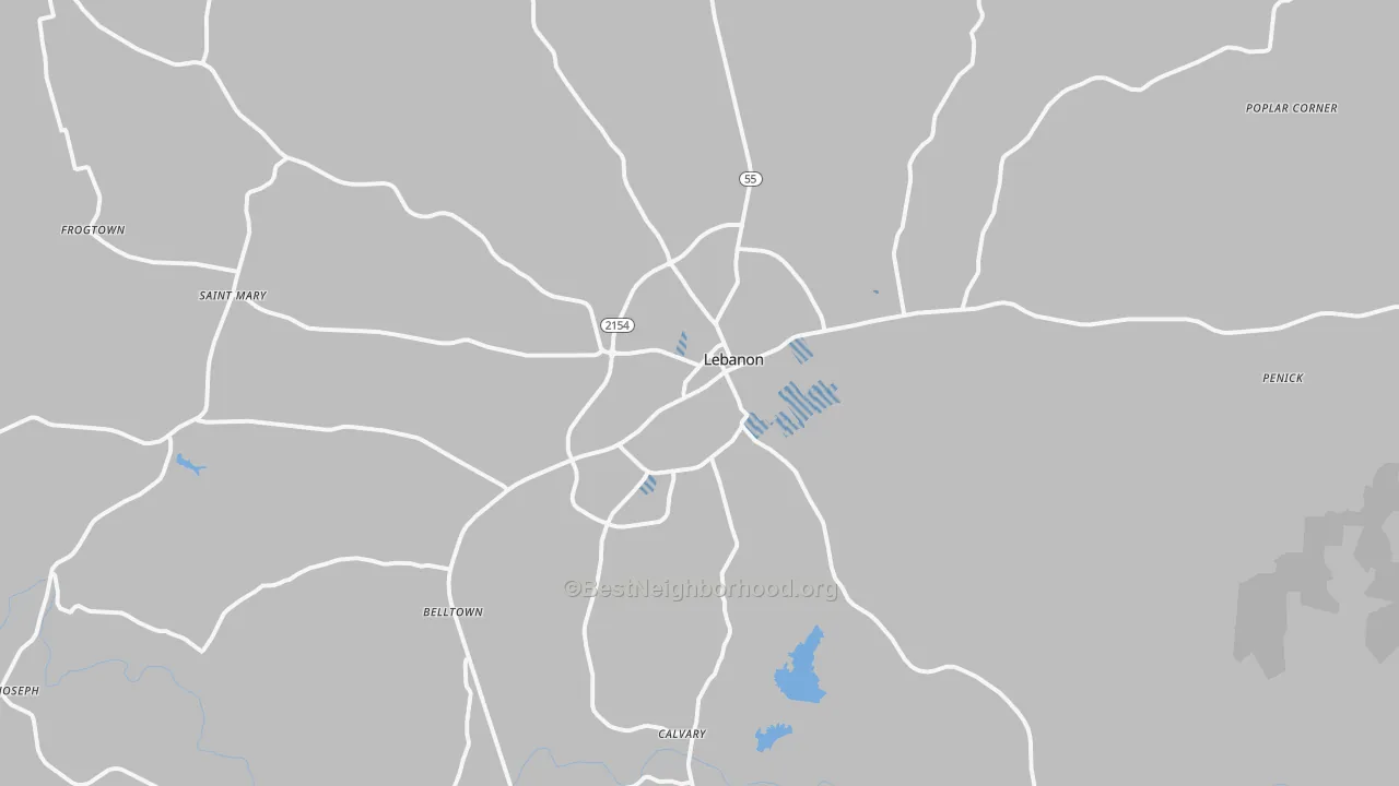 Transit Grade map of 40033, KY