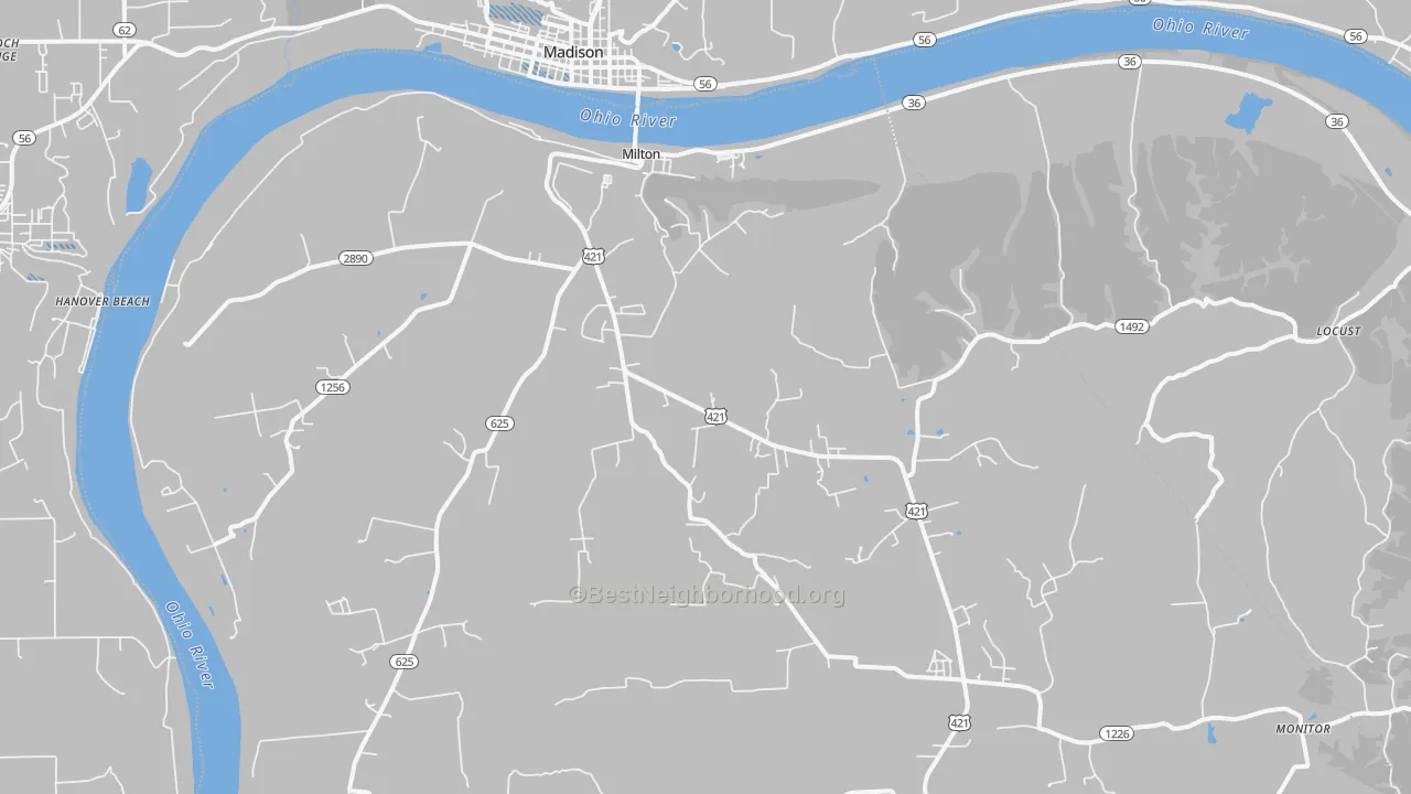 Transit Grade map of 40045, KY
