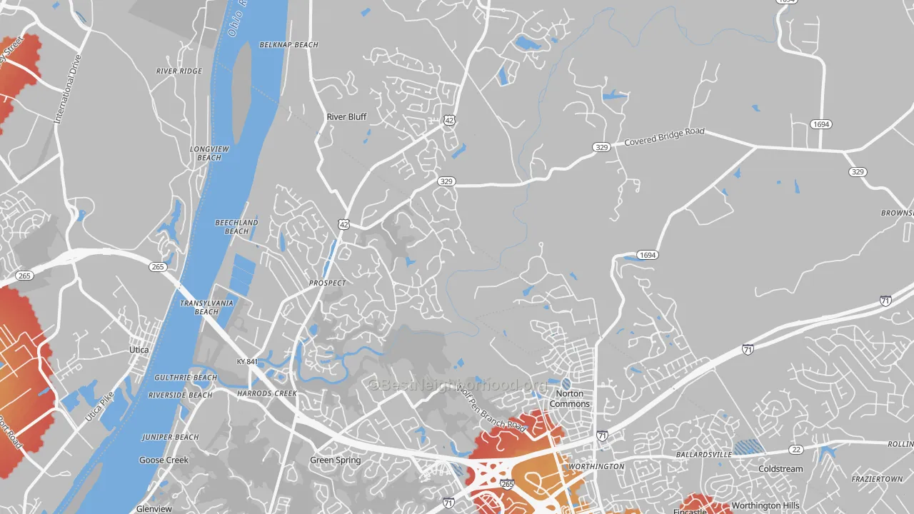 Transit Grade map of 40059, KY
