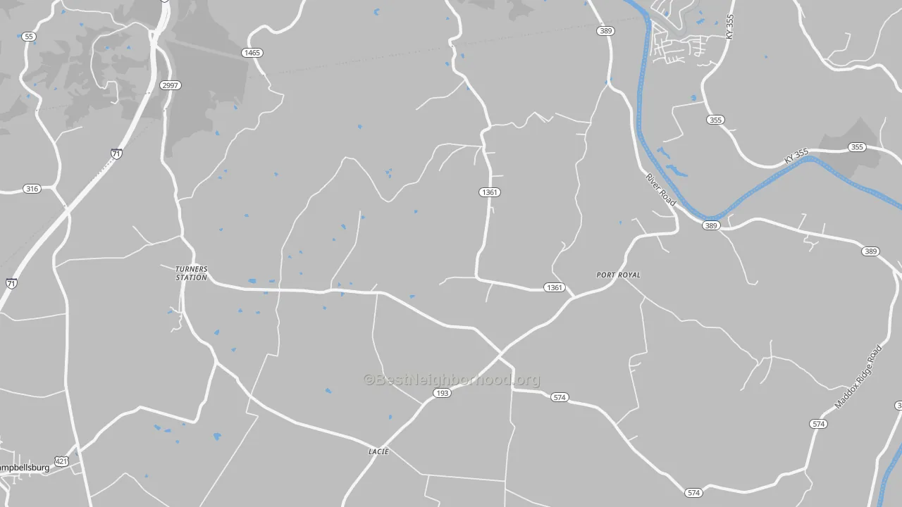 Transit Grade map of 40075, KY