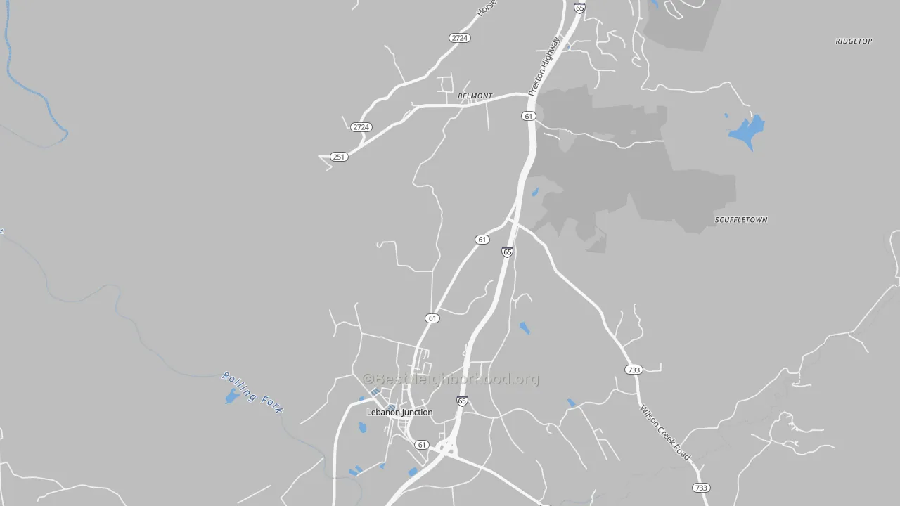 Transit Grade map of 40150, KY
