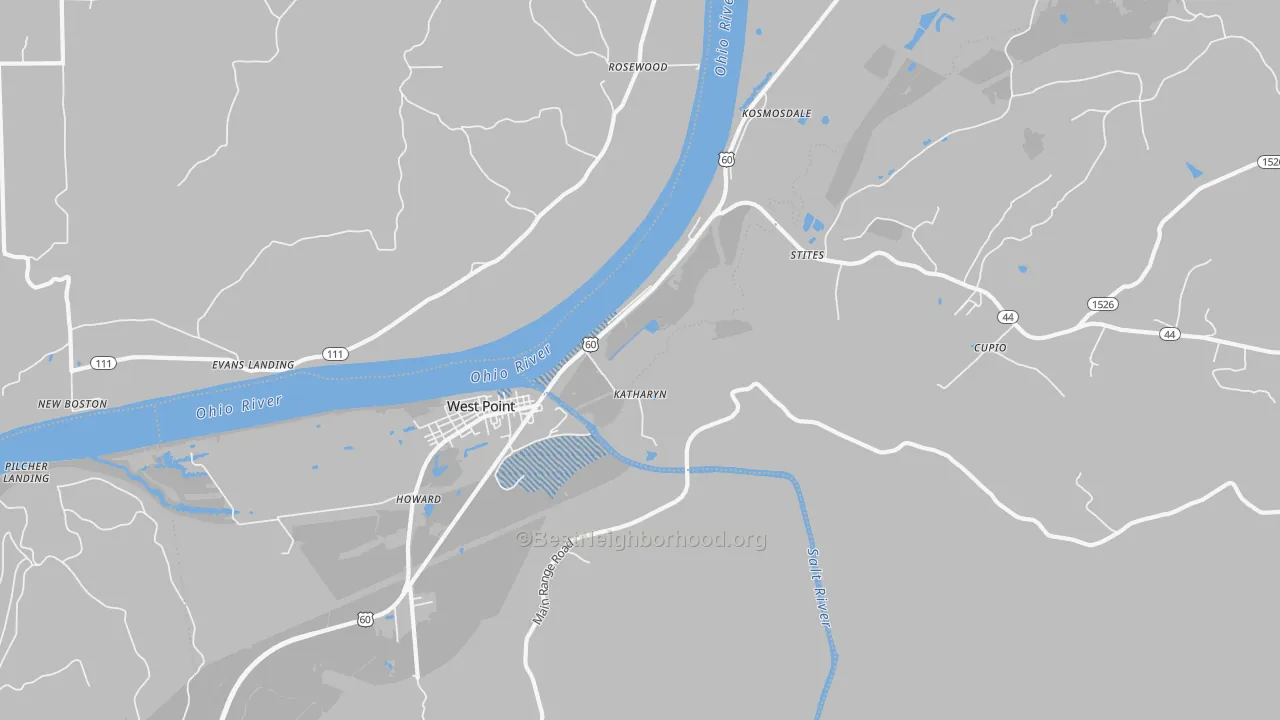Transit Grade map of 40177, KY