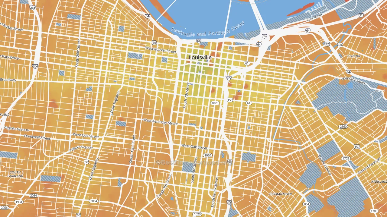 Transit Grade map of 40203, KY