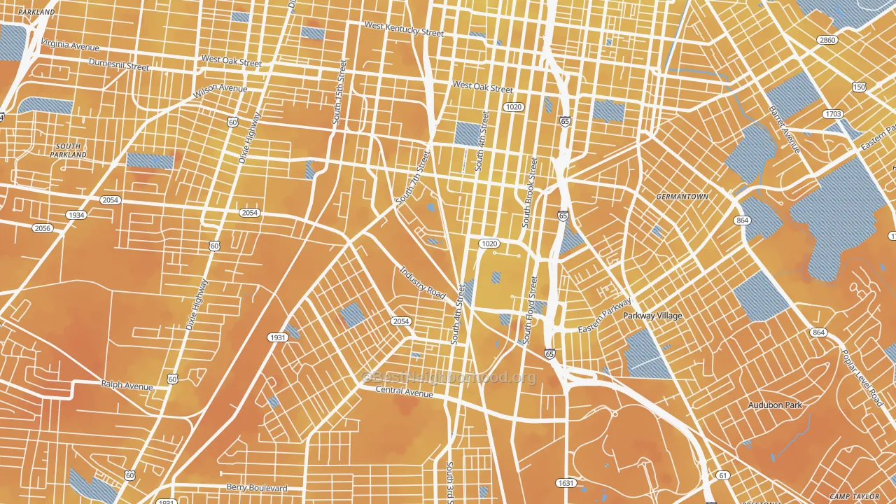 Transit Grade map of 40208, KY
