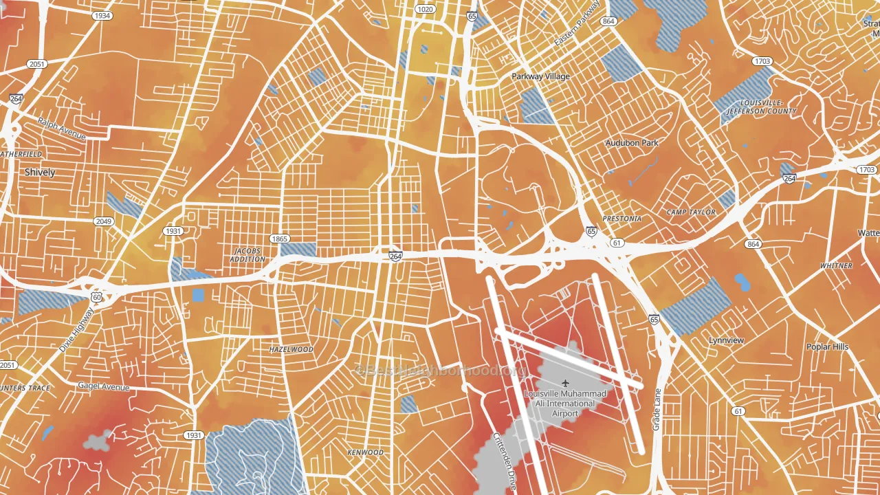 Transit Grade map of 40209, KY