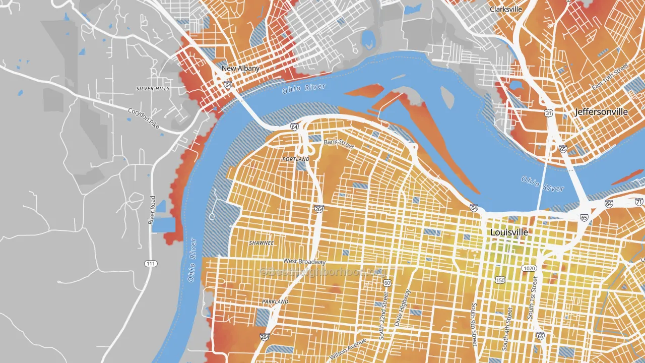 Transit Grade map of 40212, KY