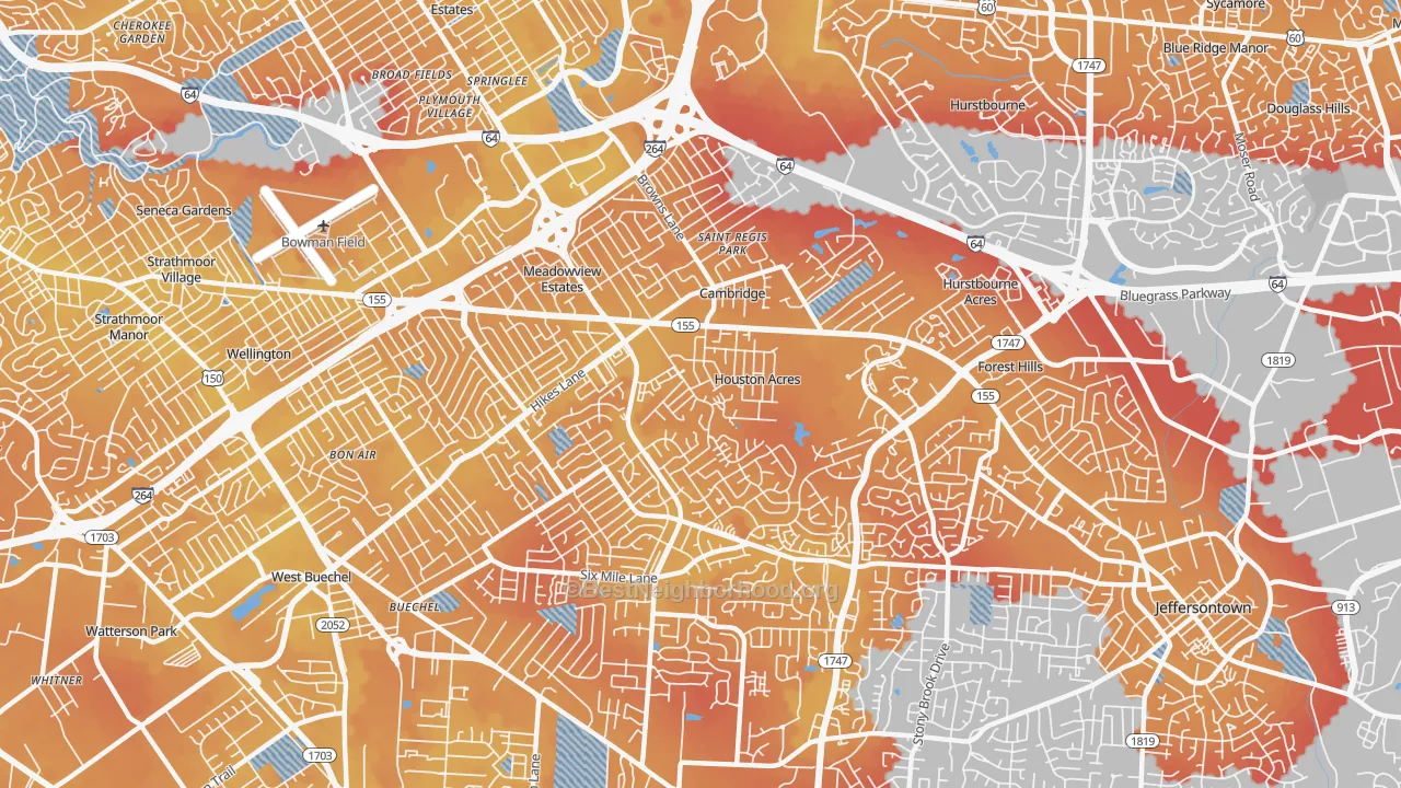 Transit Grade map of 40220, KY