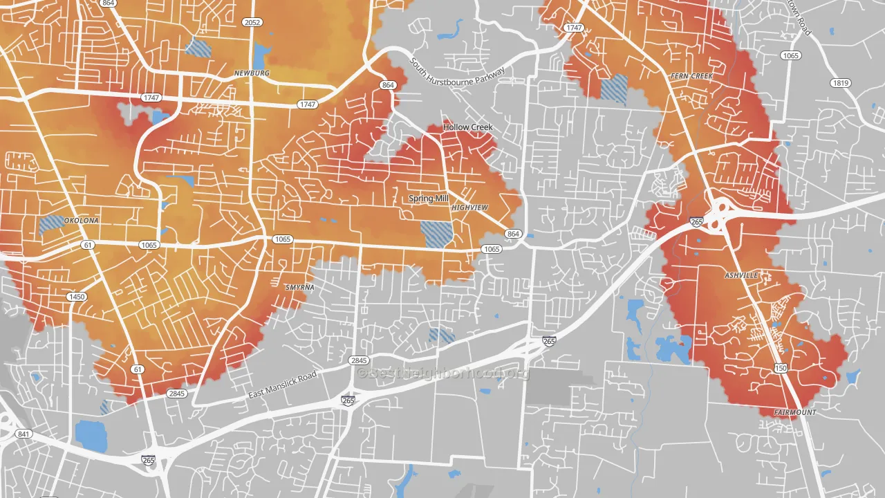 Transit Grade map of 40228, KY