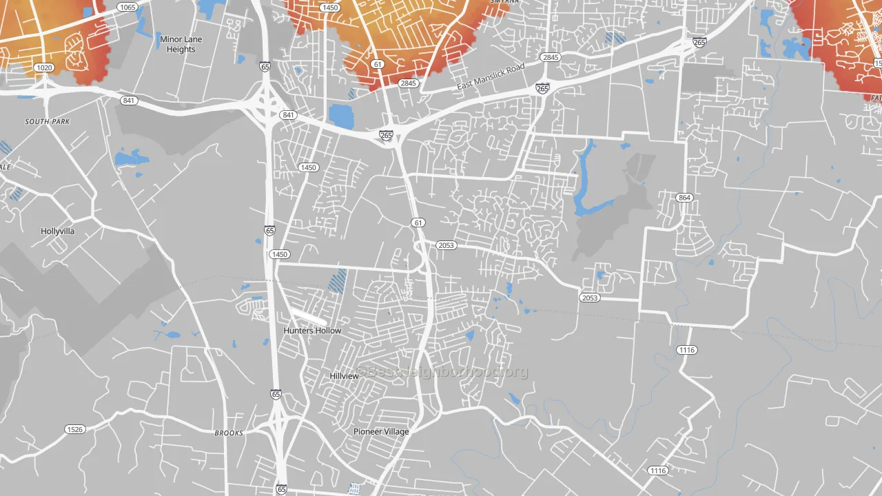 Transit Grade map of 40229, KY