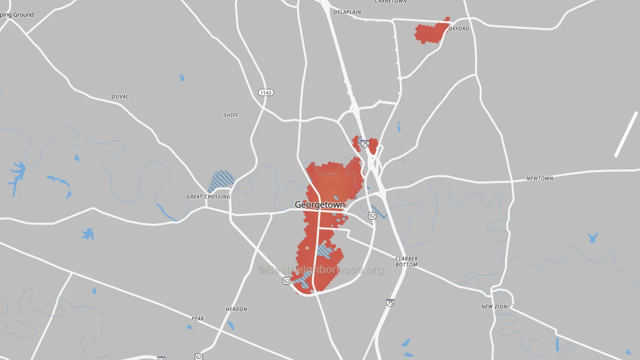 Transit Grade map of 40324, KY