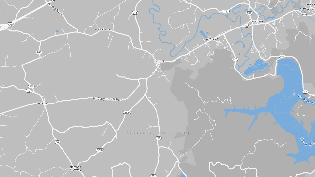 Transit Grade map of 40371, KY