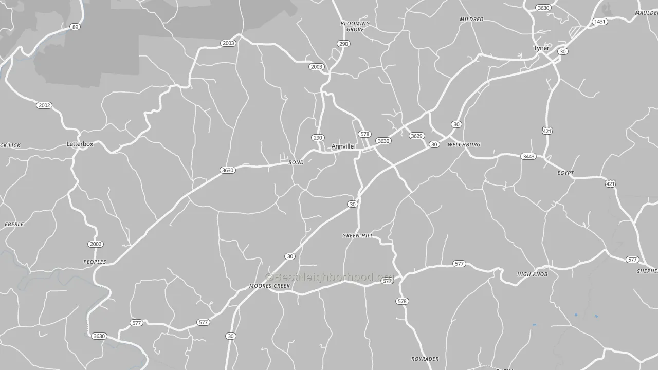 Transit Grade map of 40402, KY