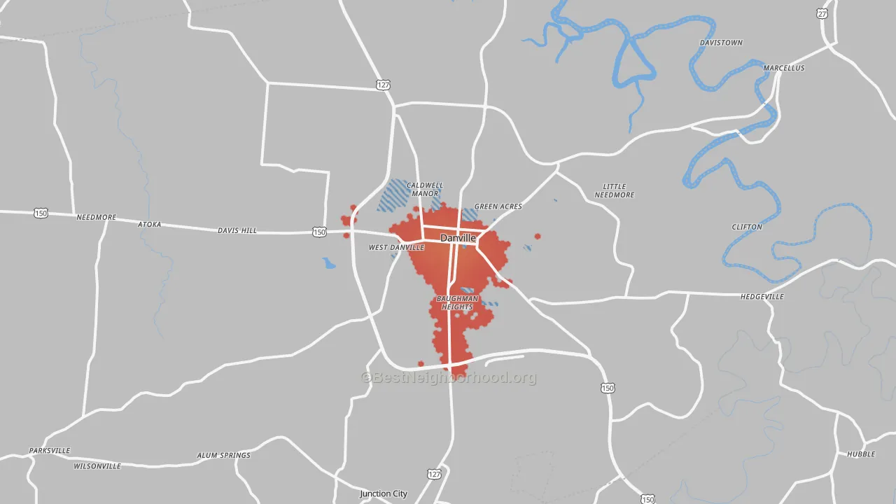 Transit Grade map of 40422, KY