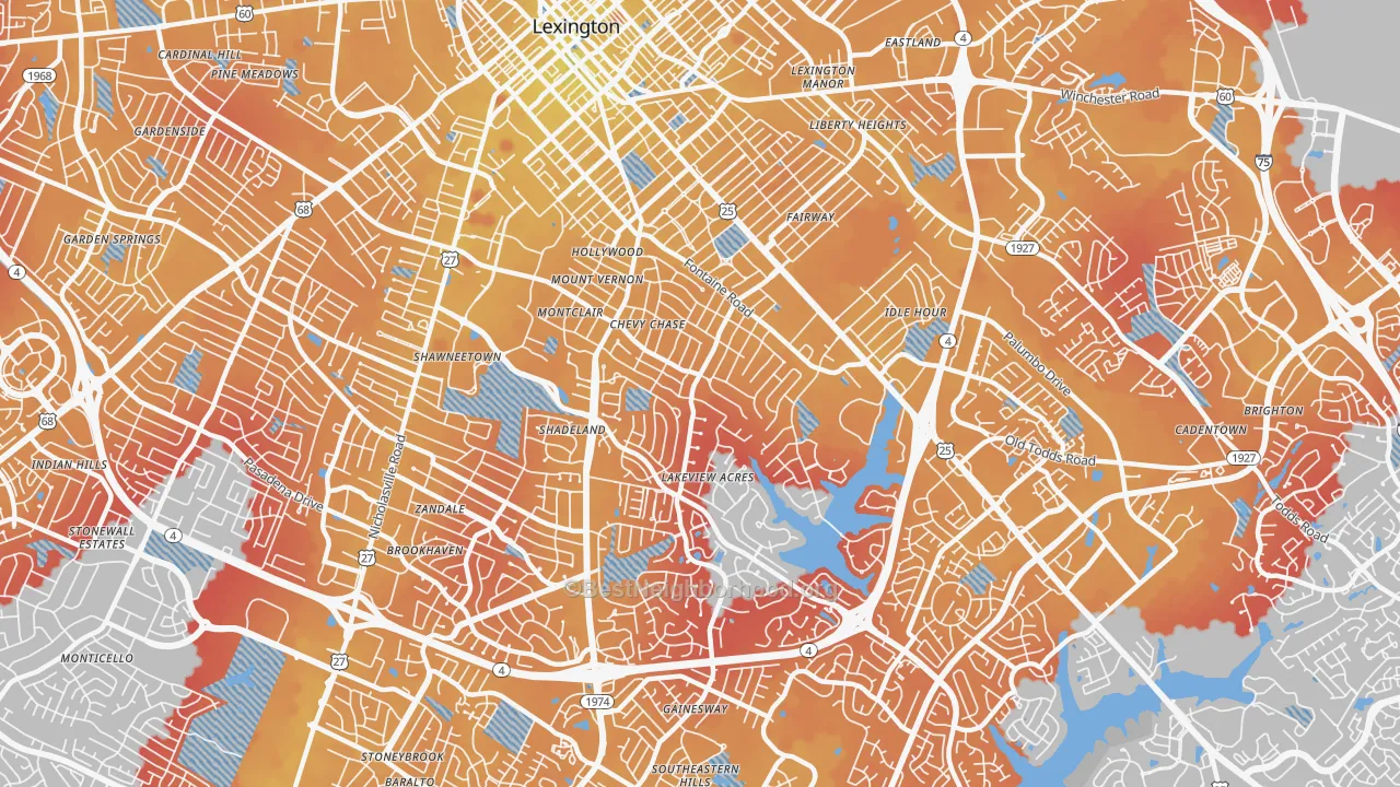Transit Grade map of 40502, KY