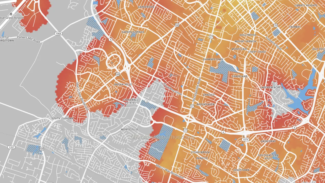 Transit Grade map of 40503, KY