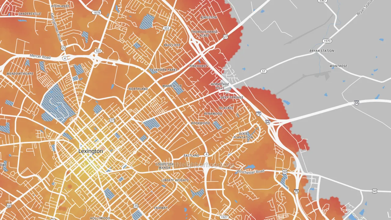 Transit Grade map of 40505, KY