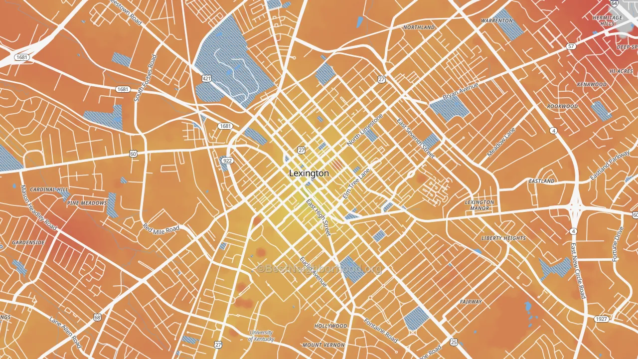 Transit Grade map of 40507, KY