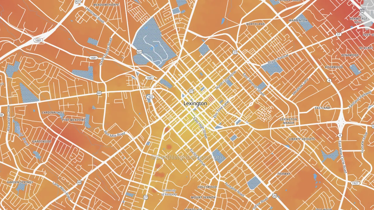Transit Grade map of 40508, KY