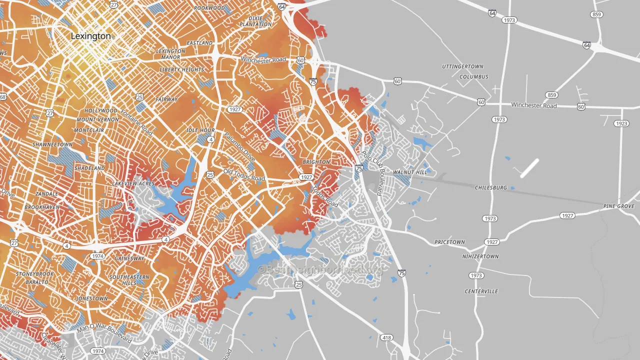 Transit Grade map of 40509, KY