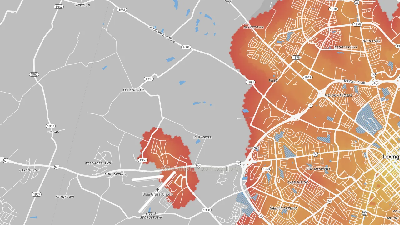 Transit Grade map of 40510, KY