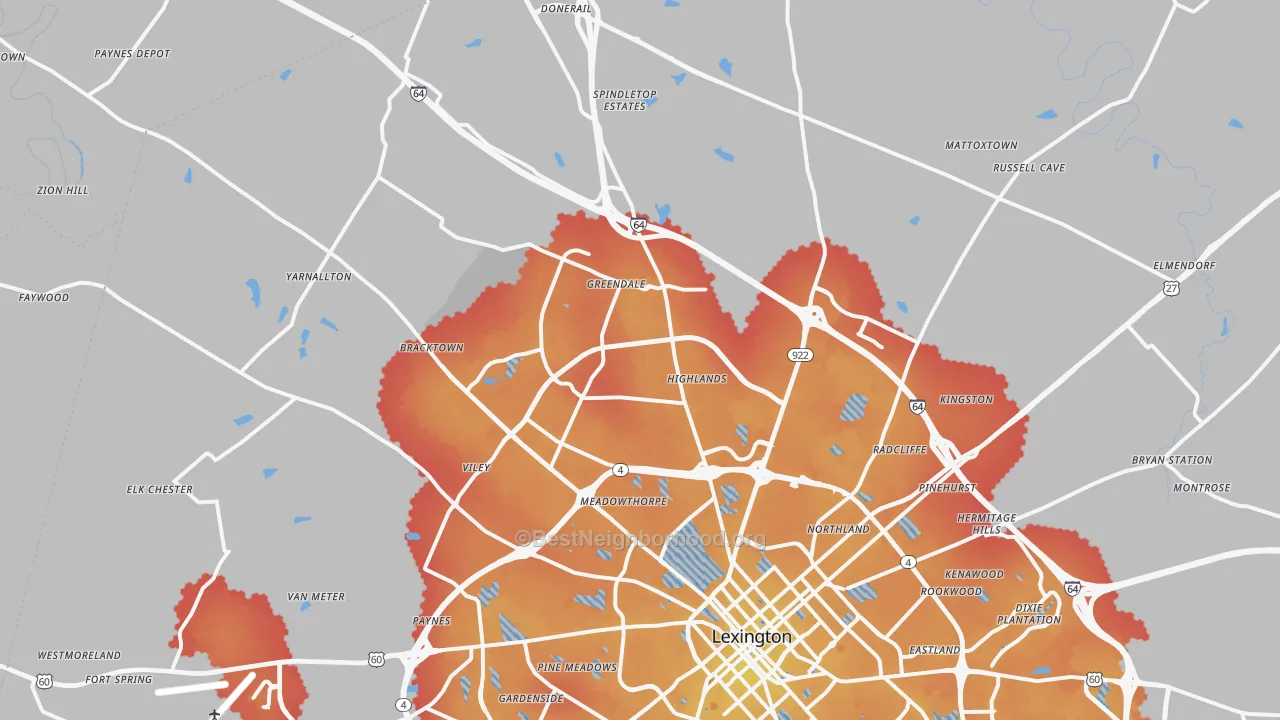 Transit Grade map of 40511, KY