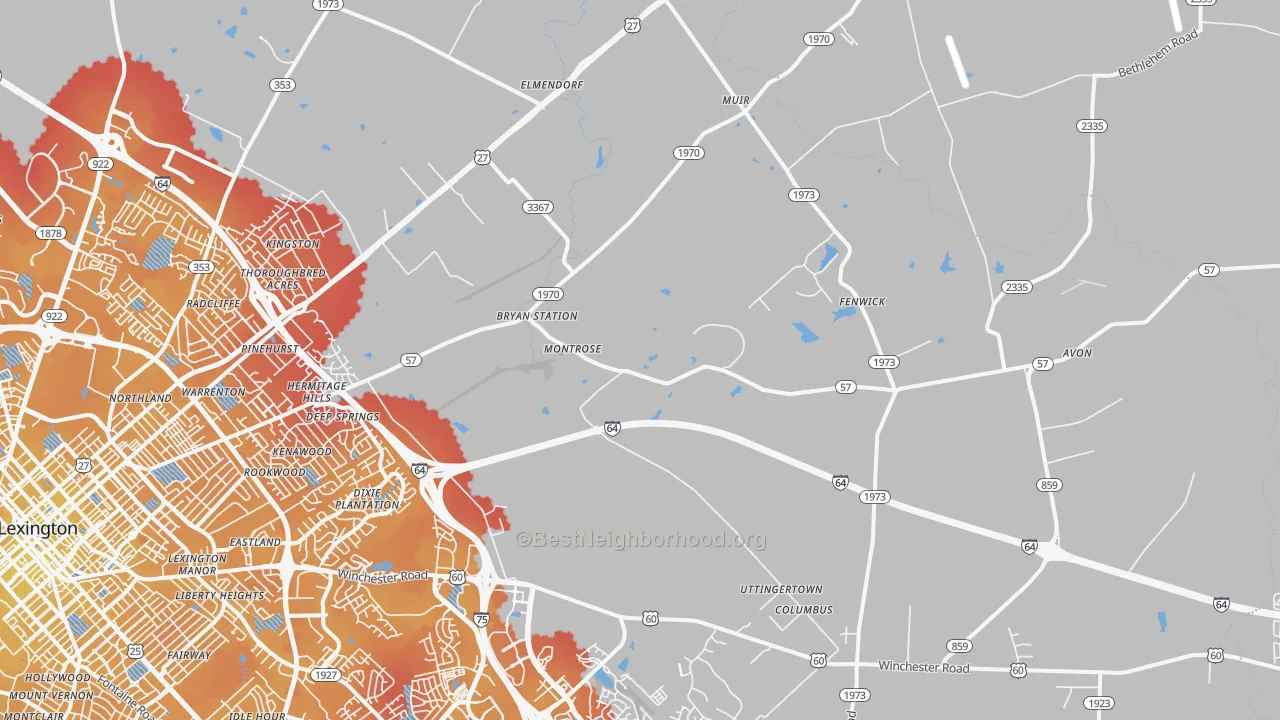 Transit Grade map of 40516, KY