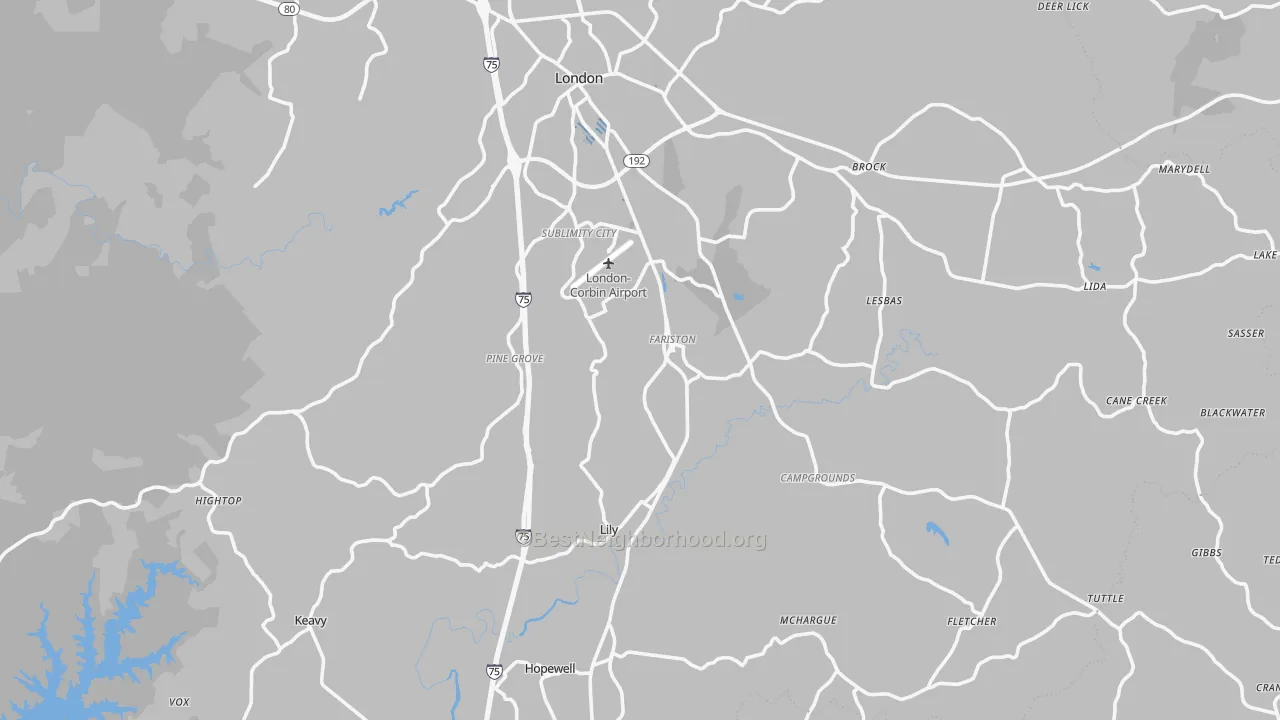 Transit Grade map of 40744, KY