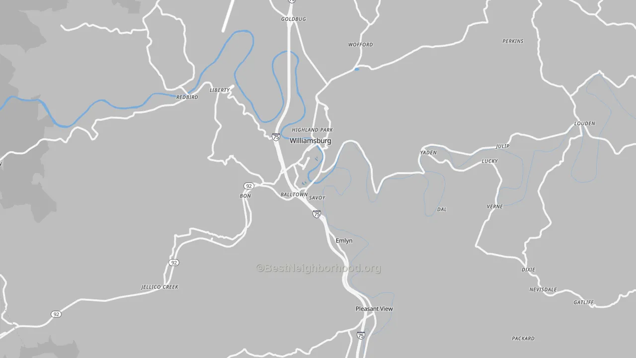 Transit Grade map of 40769, KY