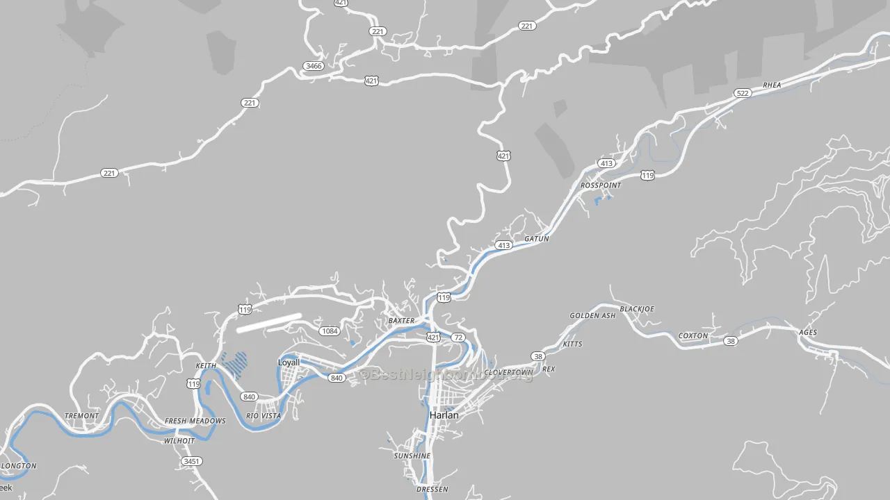 Transit Grade map of 40806, KY