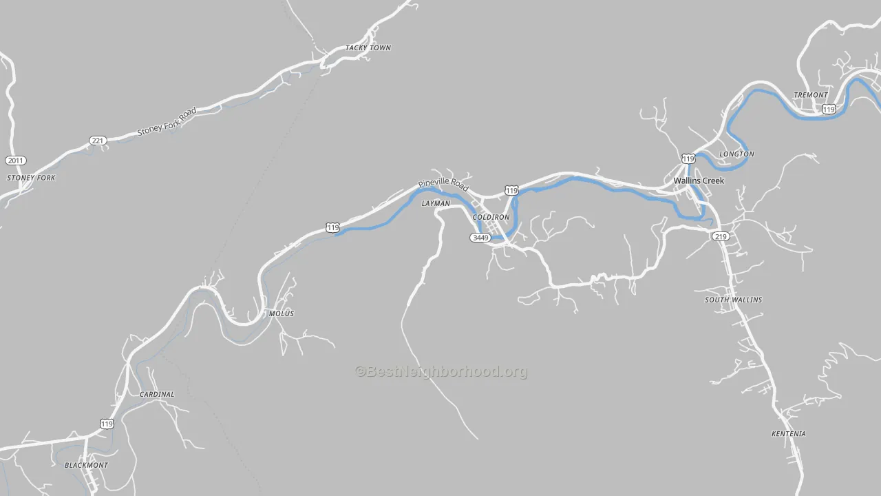 Transit Grade map of 40819, KY