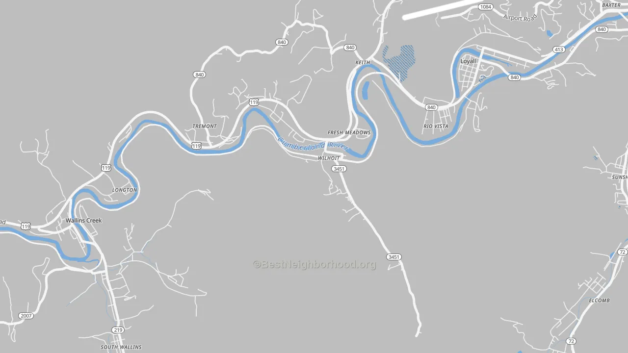 Transit Grade map of 40824, KY