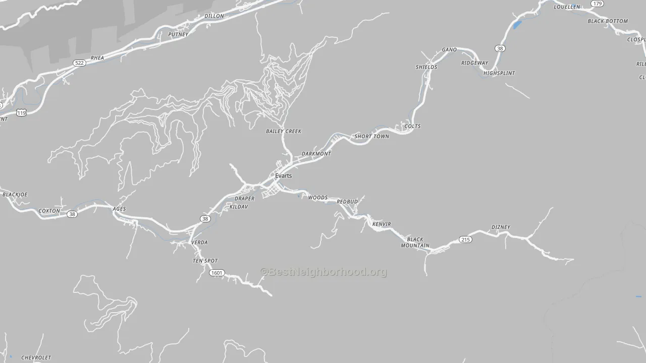 Transit Grade map of 40828, KY