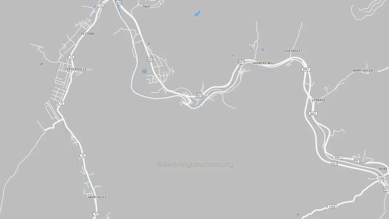 Transit Grade map of 40829, KY