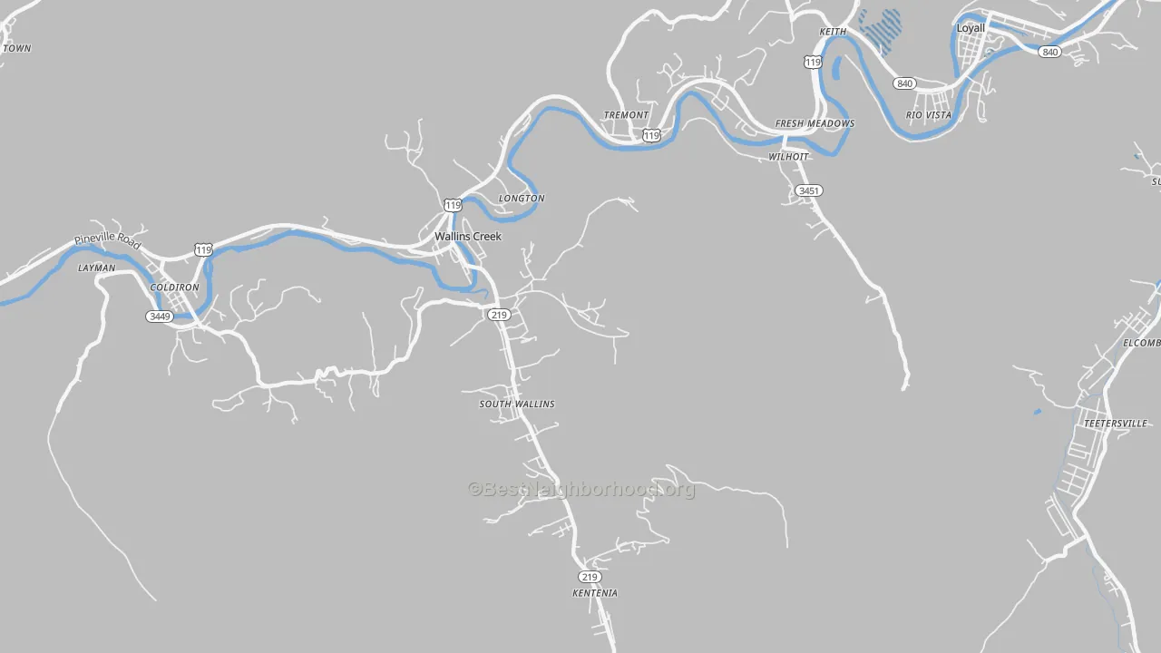 Transit Grade map of 40873, KY