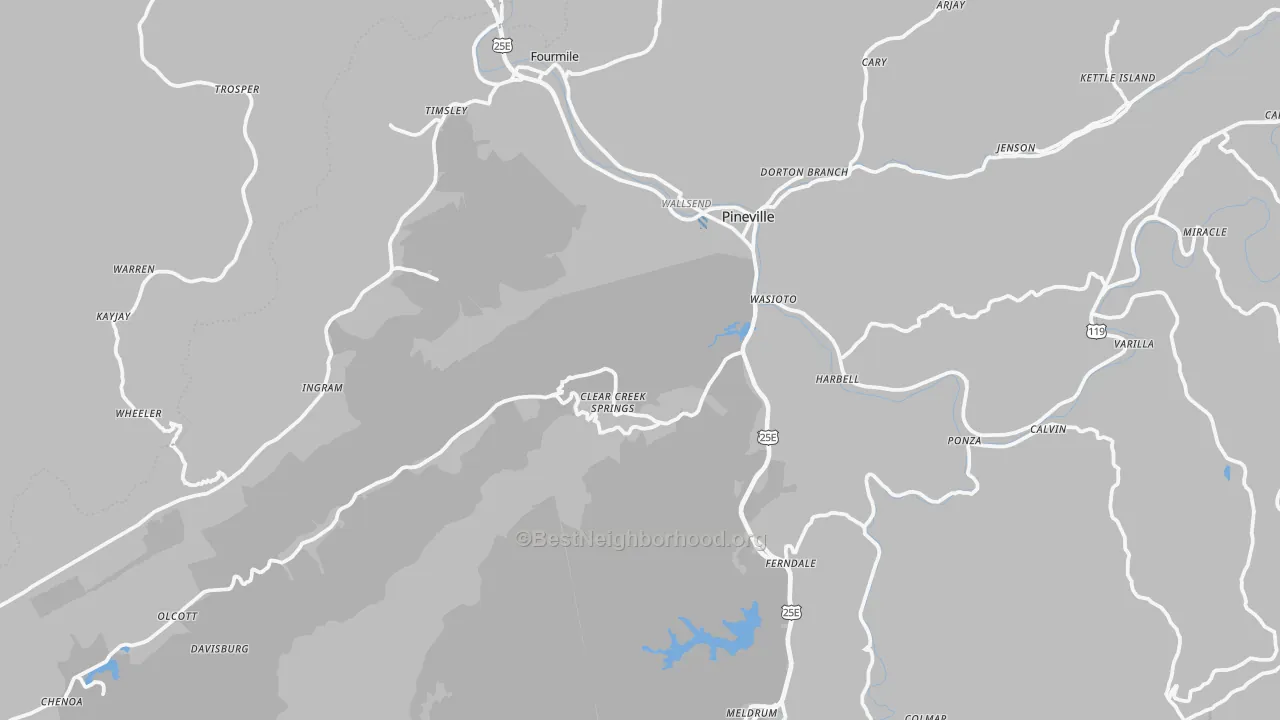 Transit Grade map of 40977, KY