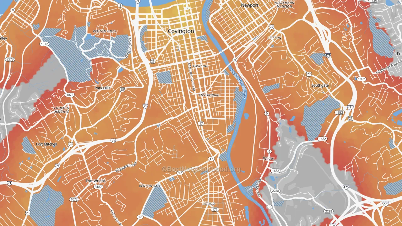 Transit Grade map of 41014, KY